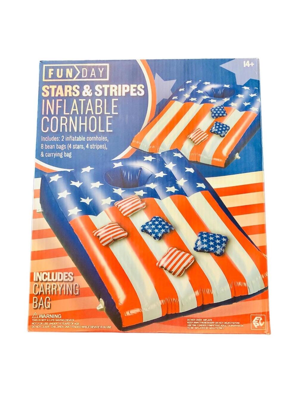 Samsonico Stars & Stripes Inflatable Cornhole Pool Game New